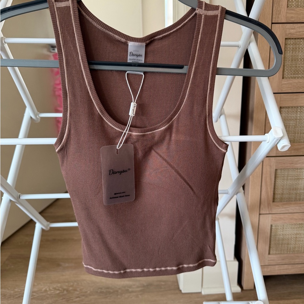 Amazon Essentials Chocolate Ribbed Tank Top